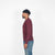 Heavy Duty Long Sleeve Tee - Single Pocket -Burgandy - View 4